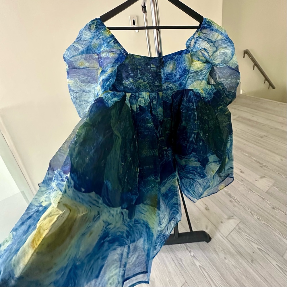 Selkie The Starry Night Silk Puff Dress Small NWT - Picture 15 of 16